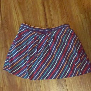Colorful striped skirt with shorts underneath